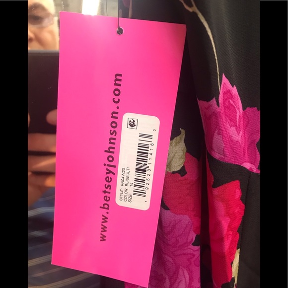 Betsey Johnson Vintage Floral Maxi black/multi,NWT - Picture 7 of 8